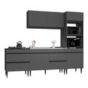 Ver imagem 2 de Armário Cozinha Modulada Completa com Pia Inclusa 251,5cm Milano Multimóveis MCR2470 Grafite