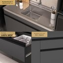 Ver imagem 3 de Armário Cozinha Modulada Completa com Pia Inclusa 251,5cm Milano Multimóveis MCR2470 Grafite