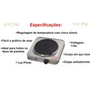 Ver imagem 4 de Fogão Elétrico 1 Boca Inox 5 Níveis Vicini Epv-856 110V