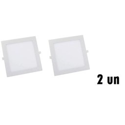 Kit com 2 Painel Plafon 24W Luminária LED Quadrado Embutir - 1