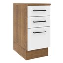 Ver imagem 1 de Balcão Agata 40 Cm 3 Gavetas - Rustic/branco Rustic/branco