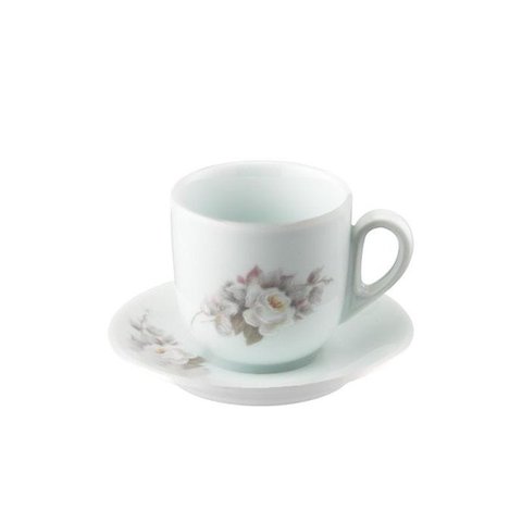 Xícara Chá Pires 25 Linha Pampa Eterna Porcelana Schmidt
