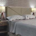 Ver imagem 2 de Cabeceira Módulos V Almofadada para Cama Luxo Clean Suede Rbl:solteiro Tradicional/cinza