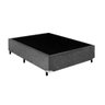 Base Box Casal Suede Cinza - 42x138x188 - 1