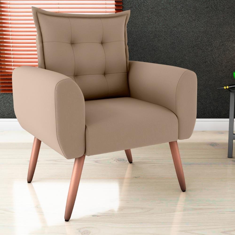 Conjunto de Poltronas Decorativas Lily Suede Bege - 2