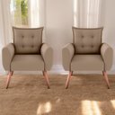 Ver imagem 1 de Conjunto de Poltronas Decorativas Lily Suede Bege