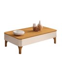 Ver imagem 2 de Mesa de Centro Sala Lissia 100 cm Organica Pés em Madeira Maciça H01- D'Rossi