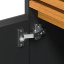 Ver imagem 2 de Conjunto Sala de Estar Buffet 4 Portas e Rack com Painel Ripado 136cm - Vianossa - Preto/cedro