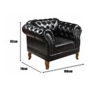 Ver imagem 2 de Kit 2 Poltronas Chesterfield Duque Capitonê Corano Preto / Barbearia, TV, Sala