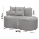 Ver imagem 6 de Sofá Orgânico Plaza 2 Lugares 145cm Bouclê - Sofa Store:bouclê Cinza