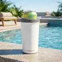 Ver imagem 2 de Kit 2 Porta Lata Térmico Slim Unitermi 350ml Suporte para Cerveja:Branco