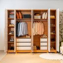 Ver imagem 5 de Guarda-Roupa 06 Portas e 06 Gavetas Mercure Marrom/Cinamomo/Off White