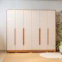 Ver imagem 1 de Guarda-Roupa 06 Portas e 06 Gavetas Mercure Marrom/Cinamomo/Off White
