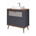Ver imagem 2 de Gabinete para Banheiro com Cuba Mily Espresso Móveis Cinza/Titanium