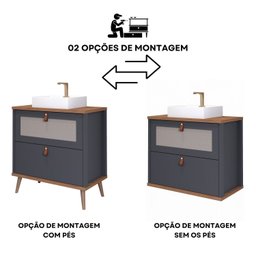 Gabinete para Banheiro com Cuba Mily Espresso Móveis - 11