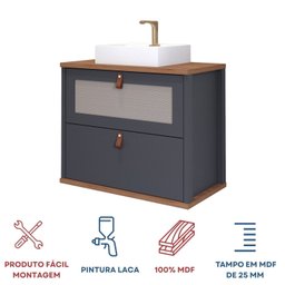Gabinete para Banheiro com Cuba Mily Espresso Móveis - 10