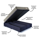 Ver imagem 5 de Base Box Baú King 193x203 Suede Preto com Colchão Ecoline D40 Espuma