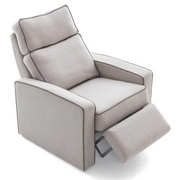 Poltrona Reclinável Herval Mh-3808 Estrutura Madeira Maciça Estofada Cinza C Detalhes Marrom a - 2