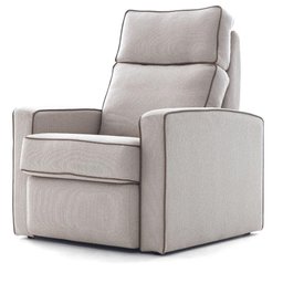 Poltrona Reclinável Herval Mh-3808 Estrutura Madeira Maciça Estofada Cinza C Detalhes Marrom a - 1