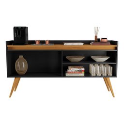 Aparador Buffet 4 Portas Preto Mel Gold - 3
