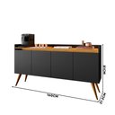 Ver imagem 5 de Aparador Buffet 4 Portas Preto Mel Gold