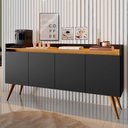 Ver imagem 2 de Aparador Buffet 4 Portas Preto Mel Gold