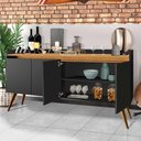 Ver imagem 4 de Aparador Buffet 4 Portas Preto Mel Gold