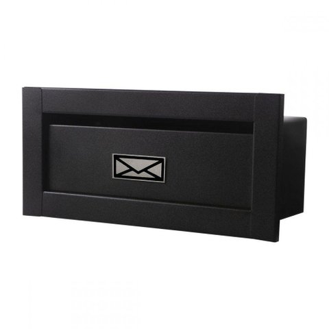 Caixa Correio Techinox Linear Preta Fosca 30 Cm Profundidade