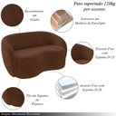 Ver imagem 3 de Sofá Decorativo 1,80cm 2 Lugares Íbis Veludo Marrom G33 - Gran Belo