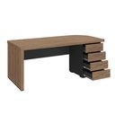 Ver imagem 2 de Mesa para Escritório Tamburato 4 Gavetas Nogal/preto 6126 - Artany Móveis