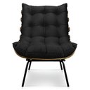 Ver imagem 3 de Kit 2 Poltronas Costela Suede Preto Base Metálica - Pallazio