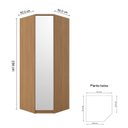 Ver mais imagens de Guarda Roupa Modulado de Canto 7 Portas com Espelho 3 Peças Decor Marrom/Freijo/Off White