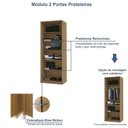 Ver imagem 4 de Guarda Roupa Modulado de Canto 7 Portas com Espelho 3 Peças Decor Marrom/Freijo/Off White