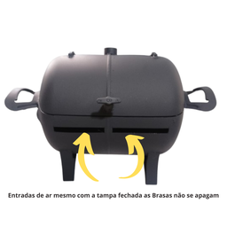 Mini Churrasqueira a Carvão Bafo Portatil com Grelha - 4