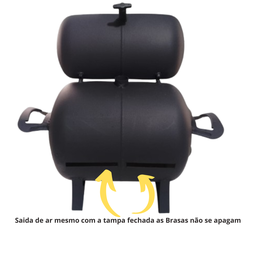 Mini Churrasqueira a Carvão Bafo Portatil com Grelha - 5