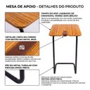 Ver imagem 6 de Mesa de Apoio Lateral 70 x 40 cm Noruega Cinamomo e Preto