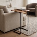 Ver imagem 1 de Mesa de Apoio Lateral 70 x 40 cm Noruega Cinamomo e Preto