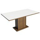 Ver imagem 5 de Conjunto Sala de Jantar Mesa Tampo de Madeira 4 Cadeiras Rustic/branco/silver Keila Madesa