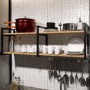 Ver imagem 6 de Prateleira Dupla Suspensa Rústica Mdf/mdp Metalon Estilo Industrial Amadeirada