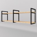 Ver imagem 5 de Prateleira Dupla Suspensa Rústica Mdf/mdp Metalon Estilo Industrial Amadeirada