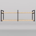 Ver imagem 1 de Prateleira Dupla Suspensa Rústica Mdf/mdp Metalon Estilo Industrial Amadeirada