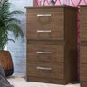 Cômoda Gaveteiro Multiuso Organizador 4 Gavetas Marrom - 1