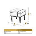 Ver imagem 3 de Puff Banqueta Londres Luxo Madeira Maciça Castellar Móbile Corino Caramelo