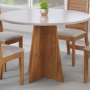 Ver imagem 4 de Mesa de Jantar 4 Lugares Redondo Tampo em MDF Neo Marrom/Mel/Blonde