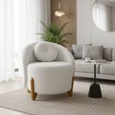 Ver imagem 1 de Poltrona Orgânica Curva Amsterdã Boucle Branco - Montanari's Decor
