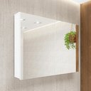 Ver imagem 1 de Armário Aéreo para Banheiro 100cm com 02 Portas e Espelho Malbec B06 Branco - Lyam Decor