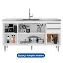 Ver imagem 4 de Balcão Pia Cozinha 150cm 4 Portas 2 Gavetas sem Tampo Madeira Ayla Branco