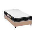 Ver imagem 1 de Cama Box Solteiro: Colchão Espuma Castor D33 Black e White Double Face + Base CRC Suede Clean(88x188