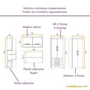Ver imagem 5 de Guarda Roupa Dormitório Modulado Casal Queen 1,58 M Paris Luciane M14:branco