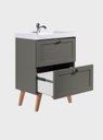 Ver imagem 6 de Gabinete para Banheiro com Cuba 60cm Retro MDF Verde Milano - On Móveis